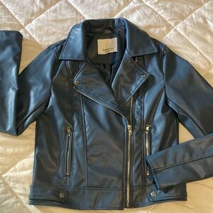 Faux leather biker jacket size S